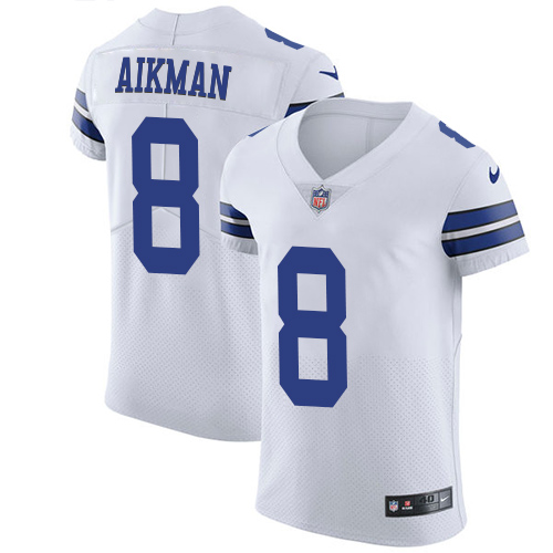 Nike Cowboys #8 Troy Aikman White Men's Stitched NFL Vapor Untouchable Elite Jersey - Click Image to Close